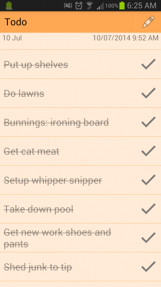 TODO List Snapshot